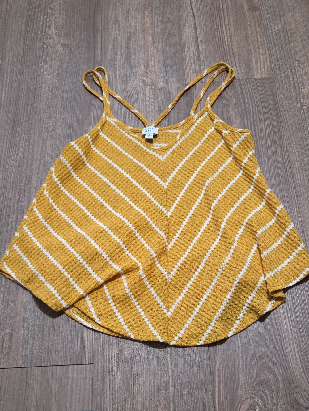 Mustard Stripe V-Neck Cami Tank Top